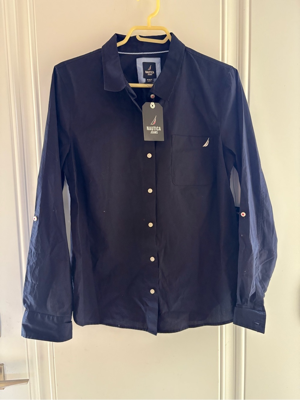 Nautica Jeans Navy Button-Up Women’s Shirt in Size Medium